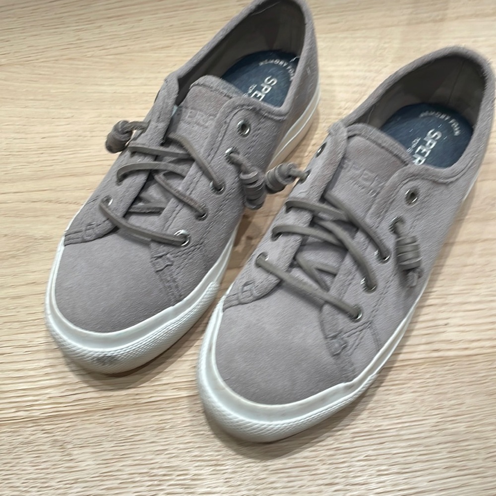 Sperry top-sider size 5.5 grey suede sneakers.
